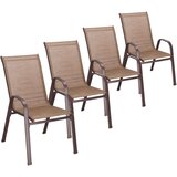 springos metalne vrtne stolice 73 x 55,5 x 93 cm (4 kom.) smeđa | shoptok.hr