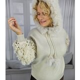 Pri Warm sweater sweatshirt with hood, detachable fur and feathers BOMBAY | shoptok.hr
