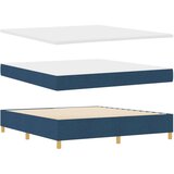  Postelja z vzmetnico z vzglavjem Modra 180 x 200 cm blago, (5000128435) | Shoptok.si