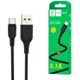 Kabel USB-C 2.1A 2100mAh 2m črn