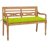 vidaXL Klop Batavia s svetlo zeleno blazino 150 cm trdna tik