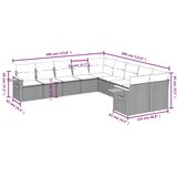  10-dijelni set vrtnih sofa od poliratana s jastucima crni | shoptok.hr