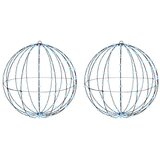 vidaXL Žogica med 384 LED 2 pcs Hladno bela 60 cm Kovina Cene