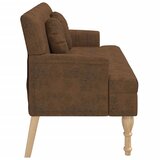  Klupa s naslonom smeđa 113x64,5x75,5 cm umjetna brušena koža | shoptok.hr