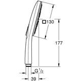 Grohe 26582GL0 Rainshower SmartActive 130 Cube tuš ročka 3 funkcije | Shoptok.si
