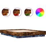 Furnova Posteljni okvir z LED diodami dimljen hrast 135x190 cm, (21938120) | Shoptok.si