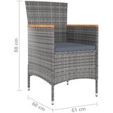  13-dijelni vrtni blagovaonski set s jastucima sivi | shoptok.hr