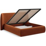 Makamii Tapecirani bračni krevet s prostorom za odlaganje s podnicom 140x200 cm boje terakote Hauke – | shoptok.hr