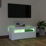 TV ormarić s LED svjetlima bijeli 90 x 35 x 40 cm | shoptok.hr