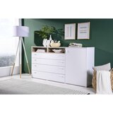 Hom`in komoda, bela, barve hrasta | Shoptok.si