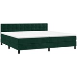  box spring s madracem LED tamnozeleni 200x200 cm baršun | shoptok.hr