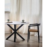 Kave Home Crni okrugao blagovaonski stol sa staklenom pločom stola ø 150 cm Argo – | shoptok.hr