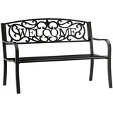  Vrtna metalna klupa s naslonom WELCOME - 127 cm | shoptok.hr