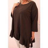 Kesi Włoski Women's Plus Size blouse with cotton, featuring a pocket and rolled sleeves kiwi | shoptok.hr