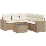  6-dijelni set vrtnih sofa s jastucima bež od poliratana | shoptok.hr