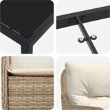 vidaXL Set od 5 komada vrtnih stolova s jastučićima bež poli ratan | shoptok.hr