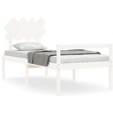  Okvir kreveta s uzglavljem bijeli 3FT mali od masivnog drva | shoptok.hr