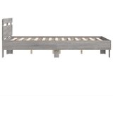  Okvir za krevet s uzglavljem boja sivog hrasta 135x190 cm | shoptok.hr
