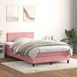  spring postelja z vzmetnico roza 120x220 cm žamet, (21792795) | Shoptok.si