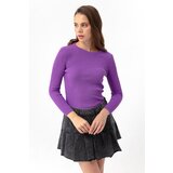 Lafaba Women's Purple Crew Neck Knitwear Sweater | shoptok.hr