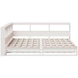  Krevet s regalom z knjige bez madraca bijeli 135x190cm borovina | shoptok.hr