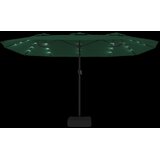  Dvostruki vrtni suncobran s LED svjetlima zeleni 449 x 265 cm | Eponuda.com