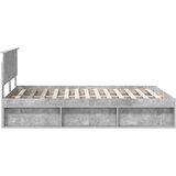  Krevetna konstrukcija Beton 140 x 200 cm Čvrsto borovo drvo | shoptok.hr