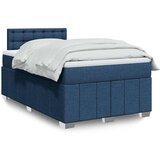 vidaXL Box spring postelja z vzmetnico moder 120x200 cm blago Cene