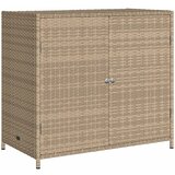  The Living Store Vrtna omara za shranjevanje bež 83x45x76 cm poli ratan - Vrtna Omara, (21449736) | Shoptok.si