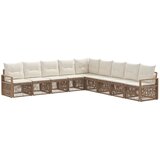 vidaXL Vrtna sedežna garnitura 9 pcs Bež poli ratan, (5000270930) | Shoptok.si