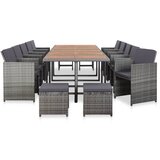  15-dijelni vrtni blagovaonski set od poliratana antracit | Eponuda.com