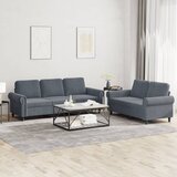  2-dijelni set sofa s jastucima tamnosivi baršunasti | shoptok.hr