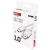 Kabel USB-A / USB-C, 2.0, polnjenje, podatki, 1 m, bela | Shoptok.si