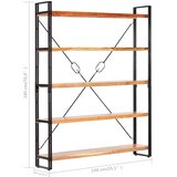 Police za knjige s 5 razina 140x30x180 cm masivno drvo bagrema | shoptok.hr
