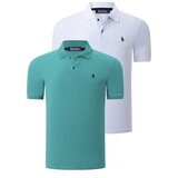 Dewberry DUAL SET T8561 MENS TSHIRT-WHITE-LIGHT GREEN Cijene