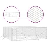 vidaXL Vanjski kavez za pse srebrni 6 x 6 x 2 m od pocinčanog čelika | shoptok.hr