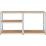  Metalni stalak za odlaganje 180x90x40 srebrni Rebel | shoptok.hr