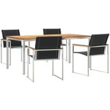 vidaXL set za objedovanje od 5 dijelova od masivnog bagremovog drveta, vanjski stol 180x90x75 cm od masivnog bagremovog drveta Cijene