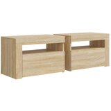  Noćni ormarići 2 kom s LED svjetlima boja hrasta 60x35x40 cm | shoptok.hr