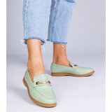 Gemre Green moccasins with a gold ornament Feola | Shoptok.si