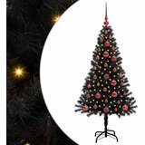  Božićno drvce s 150 LED svjetlima s stalakom Crna 120 cm PVC | Eponuda.ba