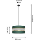  Luster na sajli HELEN 1xE27/15W/230V prečnik 40 cm zelena/zlatna | Eponuda.com