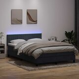  s oprugama i madracem LED tamnosivi 160x210 cm baršunasti | shoptok.hr