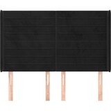  Uzglavlje s ušima crno 147x16x118/128 cm baršunasto | shoptok.hr