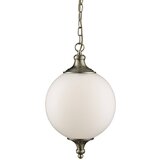 Searchlight Avalon 1 viseča svetilka iz antične medenine, opalno steklo, E27, (22100789) | Shoptok.si