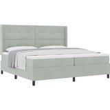 Box Spring Krevet s Madracem Svjetlosiva 200x200 cm Baršun | shoptok.hr
