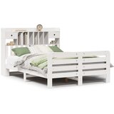 vidaXL Knjižna postelja brez vzmetnice bela 160x200 cm trdna borovina, (21606939) | Shoptok.si