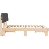  Krevetni okvir s tapiciranim uzglavljem Tamno siva 200 x 200 cm | shoptok.hr