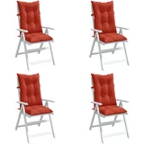 vidaXL Jastuci za stolice 4 kom prošarano crvena 120x50x7cm tkanina