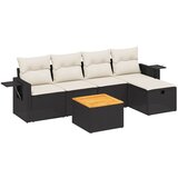 Maison Chic Seti vrtnega pohištva - Vrtna garnitura - Vrtni pohištvo set 6-delna z blazinami črna poli ratan, (21807532) | Shoptok.si